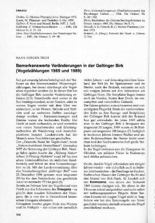 Bemerkenswerte Veränderungen in der Geltinger Birk (Vogelzählungen 1969 und 1989)