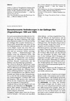 Bemerkenswerte Veränderungen in der Geltinger Birk (Vogelzählungen 1969 und 1989)