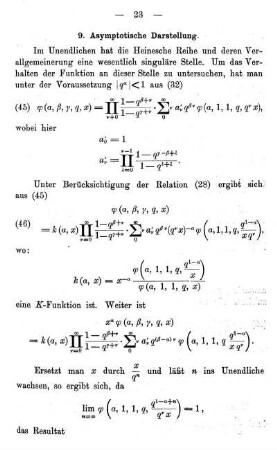 9. Asymptotische Darstellung.