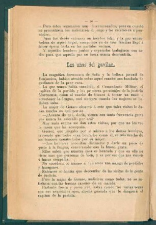 Las uñas del gavilan.