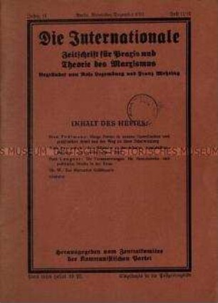 Sozialistische Zeitschrift begründet von Rosa Luxemburg und Franz Mehring, Jg. 1931