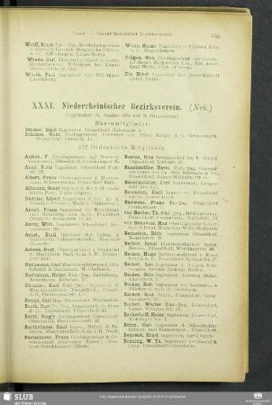 XXXI. Niederrheinischer Bezirksverein.