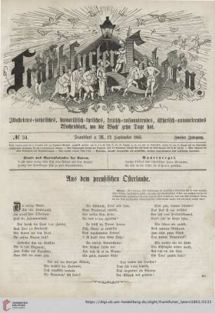 No. 34, Frankfurt a. M., 12. September 1861, Zweiter Jahrgang