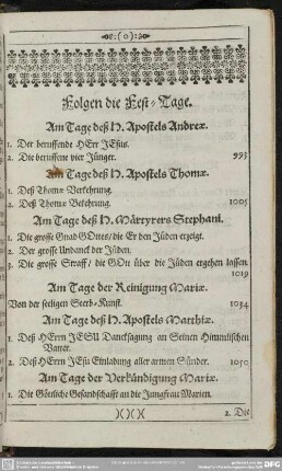 Folgen die Fest-Tage [Fortsetzung des Inhaltsverzeichnisses]