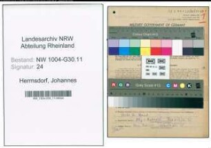 Entnazifizierung Johannes Herrnsdorf , geb. 01.11.1918 (Sprengmeister)
