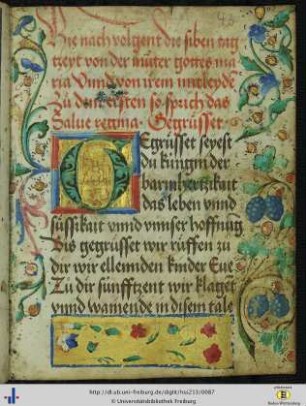 [42v - 56v] Johannes von Neumarkt: Tagzeiten zum Mitleiden Mariens.