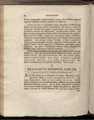 I. Franciscus Josephus Dimler. - VI. Petrus Steven.