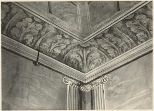 Speisesaal : Ruppersdorf, Herrenhaus Niederruppersdorf, Inneres, Speisesaal (sog. Tapetenzimmer oder Türkenzimmer), Deckendekoration