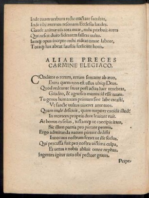 Aliae Preces Carmine Elegiaco.