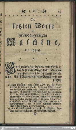 Die letzten Worte der zu Boden gestürzten Maschine, III. Theil