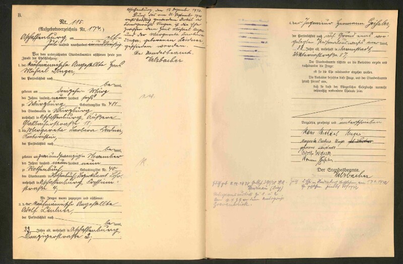 Standesamtsbuch der Stadt Aschaffenburg: Eheschließungen 252/1930 - 130/1931