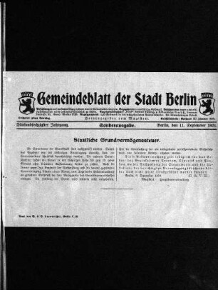 Sonderausgabe, 11. September 1924