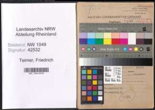 Entnazifizierung Friedrich Teimer , geb. 09.02.1895 (Ingenieur)