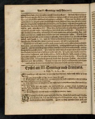 330-338, Epistel am III. Sonntage nach Trinitatis