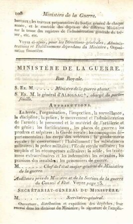 Ministère de la guerre.