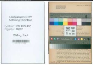 Entnazifizierung Paul Wefing , geb. 06.09.1910 (Kaufm.Angestellter)