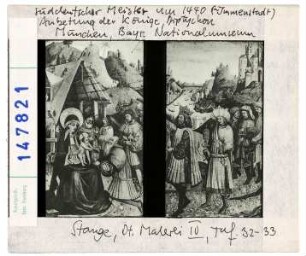 München, Bayr. Nationalmuseum: Süddeutscher Meister, Anbetung der Könige, Diptychon