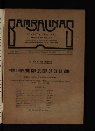 Un tropezón cualquiera da en la vida : pieza cómica en tres cuadros