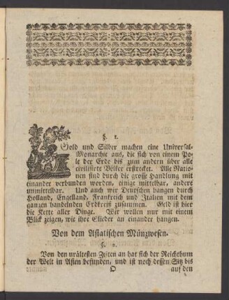 Von dem Asiatischen Münzwesen. §. 2.