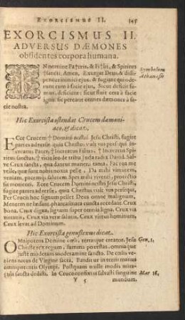 Exorcismus II. Adversus Daemones obsidentes corpora humana.