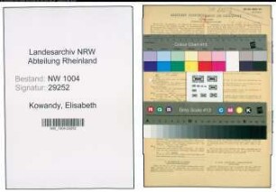 Entnazifizierung Elisabeth Kowandy , geb. 03.12.1922 (Bueroangestellte)