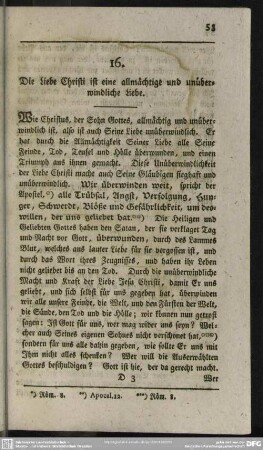 16. Die Liebe Christi ist eine allmächtige und unüberwindliche Liebe