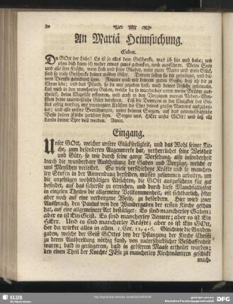 An Mariä Heimsuchung