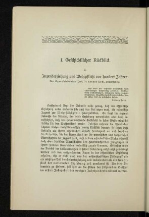 I. Geschichtlicher Rückblick.