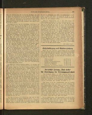 NSDAP=Zeitung "Rote Erde" für Beseitigung der Vereinigungsfreiheit