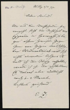 Brief an Geiger: 4.7.1899