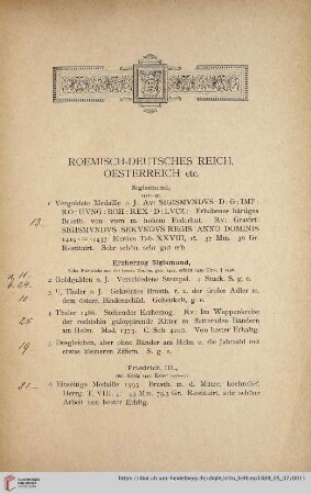 Roemisch-Deutsches Reich, Oesterreich etc. (Nr. 1 - 211)