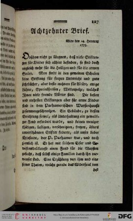 Achtzehnter Brief