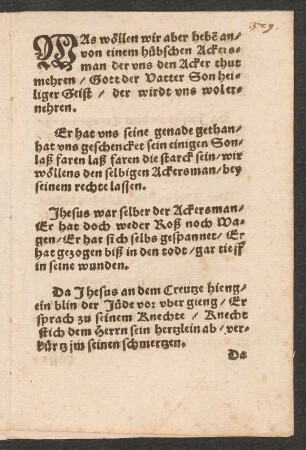WAs wöllen wir aber hebe an/ || von einem hübschen Ackers=||man/