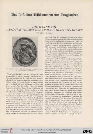 Die harnische Landgraf Philipps des Grossmütigen von Hessen
