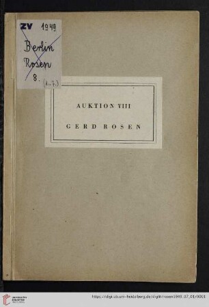 8: Versteigerung / Gerd Rosen