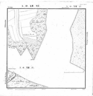 Kartenblatt SO XVII 15 Stand 1821 ca. (nur württembergischer Teil)