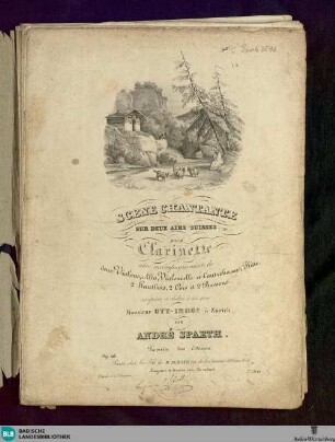 Scene chantante sur deux airs suisses : pour clarinette avec accompagnement de deux violons, alto, violoncelle et contrebasse, flute, 2 hautbois, 2 cors et 2 bassons; op. 113