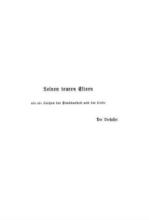 Seinen teuren Eltern ...