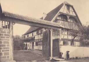 Lothringen. Fachwerkhaus, aus Volkskunst in Elsaß-Lohtringen". ((Platte Zink-Museum) Repro