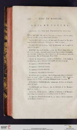 Rois de Bohème, depuis la fin du treizième siècle