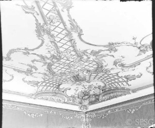 Potsdam, Neues Palais, Rote Damastkammer, R.: 164, Nordwestecke der Decke.