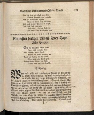 Am ersten heiligen Pfingst-Feyer-Tage. Erste Predigt.