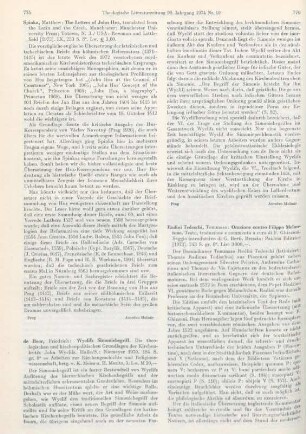 775-776 [Rezension] Boor, Friedrich de, Wyclifs Simoniebegriff