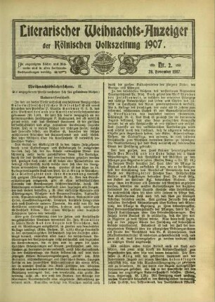 Literarischer Weihnachts-Anzeiger der Kölnischen Volkszeitung. 1904-1913
