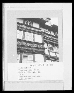 Hildesheim. "Wernersches Haus" (1606), Godehardiplatz 12. Fassadenausschnitt