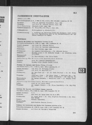Fachbereich Orientalistik