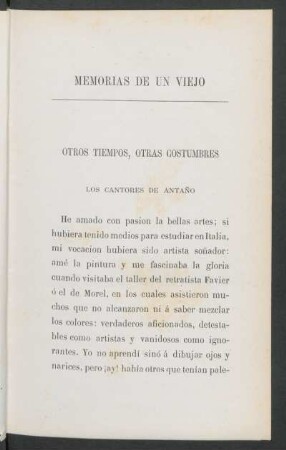 Otros tiempos, motras costumbres : Los cantores en ataño