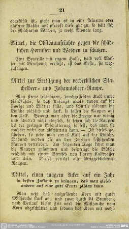 Mittel zur Vertilgung der verderblichen Stachelbeer- und Johannisbeer-Raupe