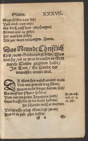 Das Neunde Christlich Lied/ vom Götlichen gesetze ...