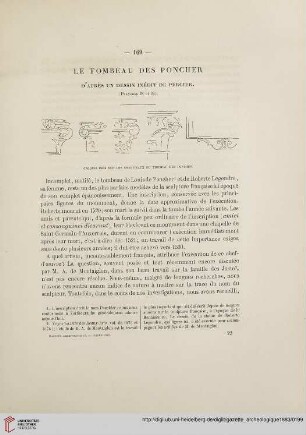 Le tombeau des Poncher d'après un dessin inédit de Percier